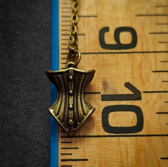 Handmade 10 in. Elegant Bronze Steampunk Corset Necklace - Picture 4 of 5